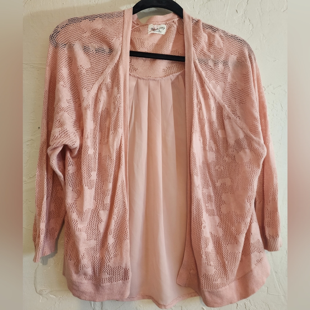Black Poppy Ilet peach cardigan sweater size medium